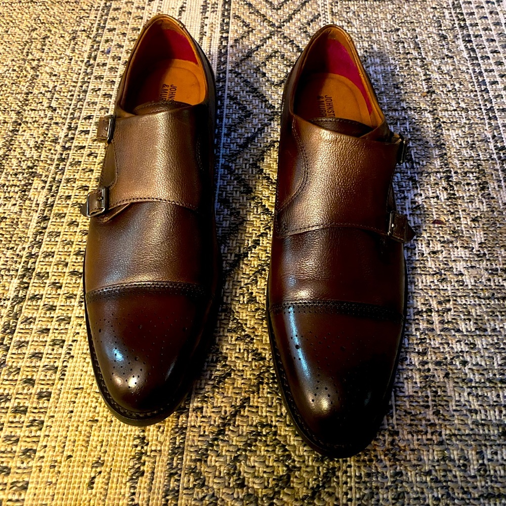 Johnson & Murphy double monk strap shoes